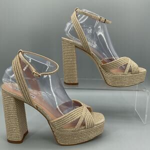NEW Steve Madden Women’s Laurel Platform Sandals Gold Size 9M
